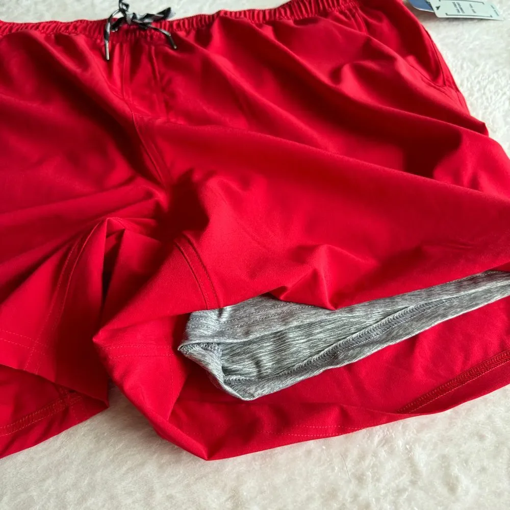 George Jammer Swim Shorts Mens 3XL Red Athletic Trunks‎ Relaxed Fit Liner NEW